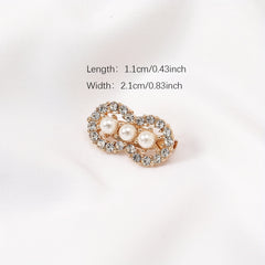 Boho Rhinestone Pins Wrist Pins Silky Scarf Fixed Buckles Dress Shirt Brooches