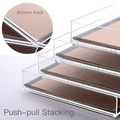 Clear Acrylic Desk Organizer 2 Tier Paper Tray Stackable File Holder