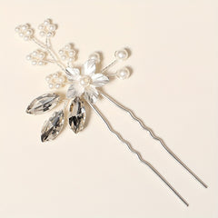 Bridal Floral Hairpin Rhinestone Insert Pin Headdress