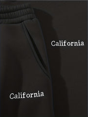 Women's Letter Print Hooded Sweatshirt & Jogger Sweatpants Set