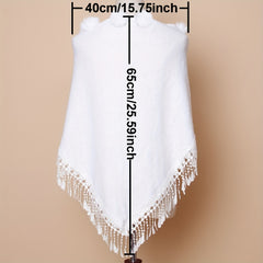 Pom Pom Shawl Lace Tassel Cape Warm Wraps Wedding Bridal Dress