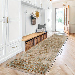 Vintage Floral 2'X10' Soft Kitchen Laundry Rug Long Oriental Hallway Rug