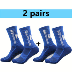 2pairs Non slip Sports Socks For Men And Women Football Running Mid calf Socks