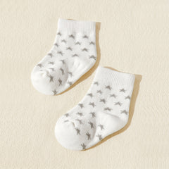 Striped Star Knit Socks Soft Comfortable Breathable Boys Girls Accessories
