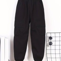 Boys Solid Cotton Active Pants Quick Drying Jogger Kids Clothing