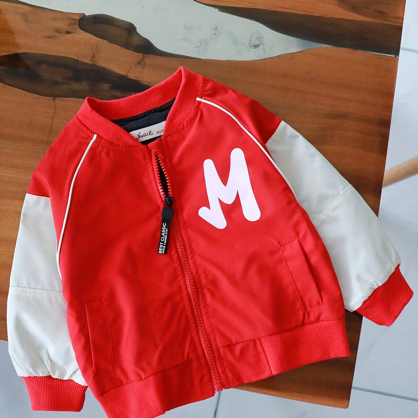 Kids Varsity Jackets Zip Up Long Sleeve Baseball Uniforms