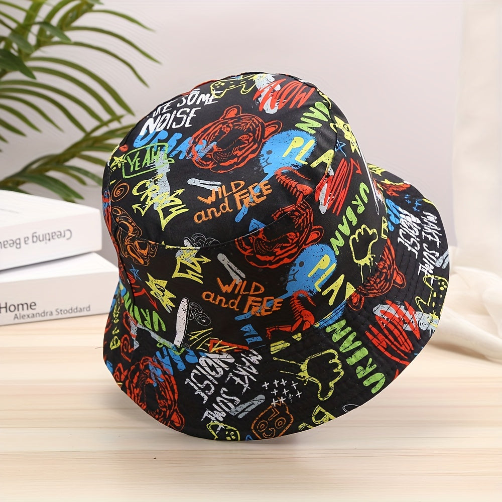 Graffiti Print Fisherman Sun Hats Lightweight Travel Hats