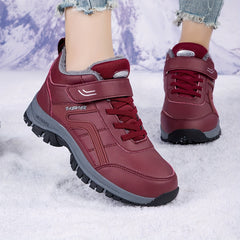 Warm Snow Boots Faux Fur Lined Waterproof Slip On Hiking Boots