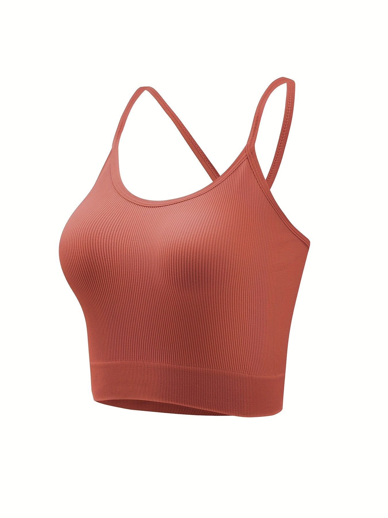 4pcs Criss Cross Back Cami Tops Ribbed Tank Top Women's Lingerie