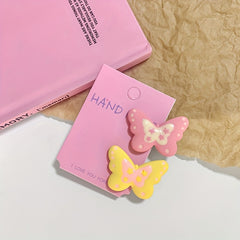 Polka Dot Butterfly Hair Clip Set Sweet Side Hair Clip