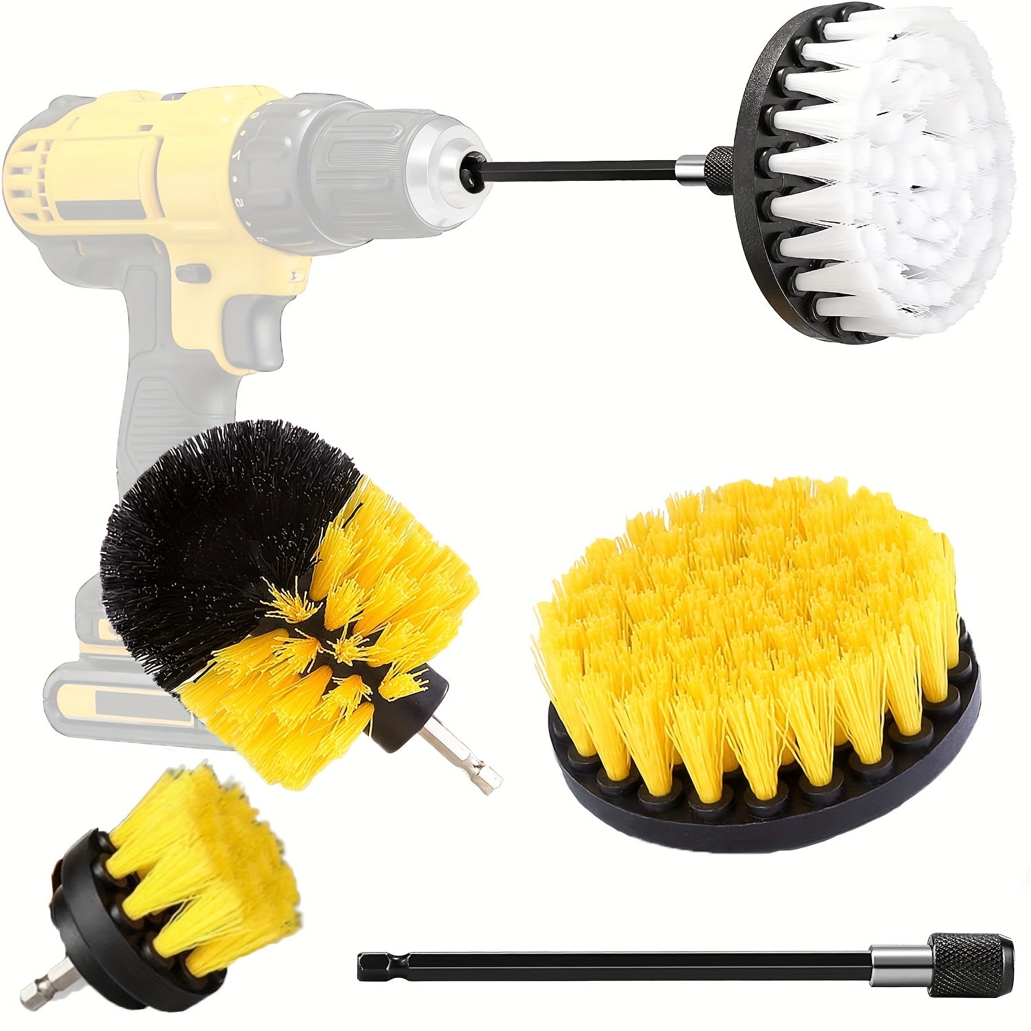 4pcs Drill Brush Attachment Set Power Scrubber Brush Cleaning Kit