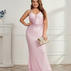 Wedding Dress Sequins Lace Up Floor Length Bridesmaid Dress