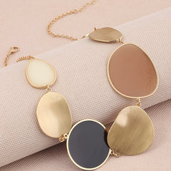 Minimalist Asymmetrical Colorblock Necklace Exaggerated Geometric Creativity