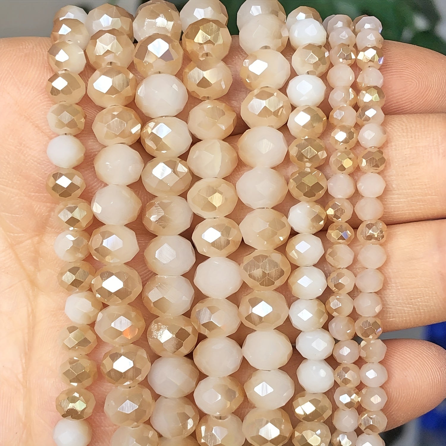 Porcelain Brown Rondelle Crystal Glass Beads