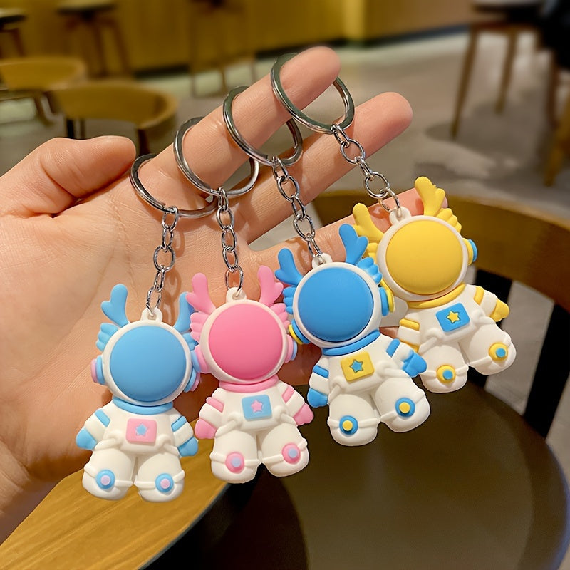 3D Space Dragon Keychain PVC Zodiac Dragon Keychain Keyring Gift For Men Women