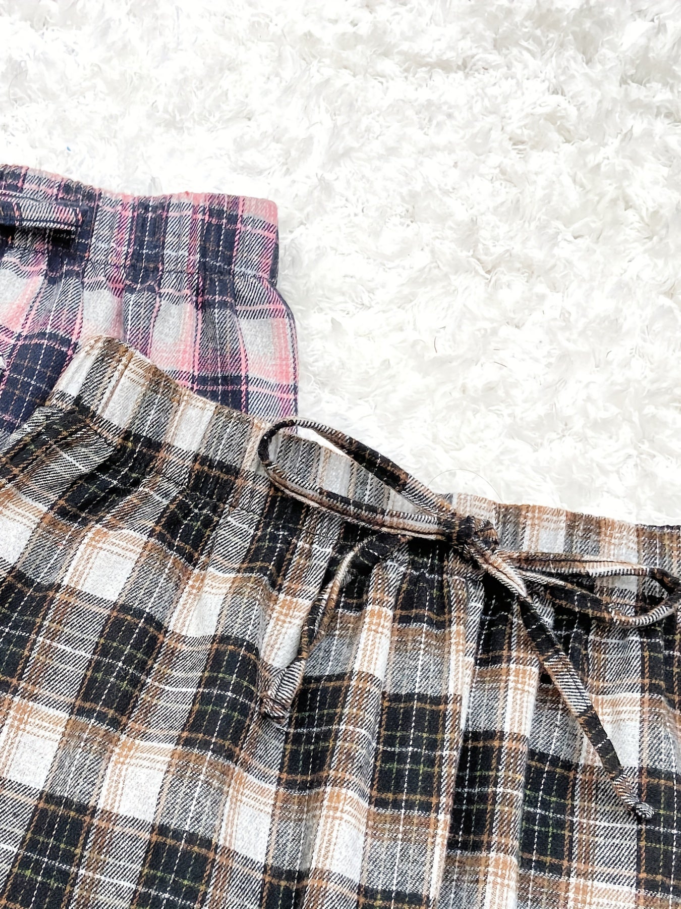 Colorblock Plaid Sleep Bottoms Women's Sleepwear