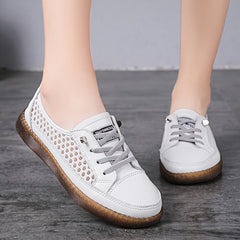Hollow Out Flat Sneakers Lightweight Lace Up Soft sole Shoes