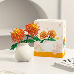 Mini Blocks Eternal Flower Series Rose Vase Toy Model Girls' Gift