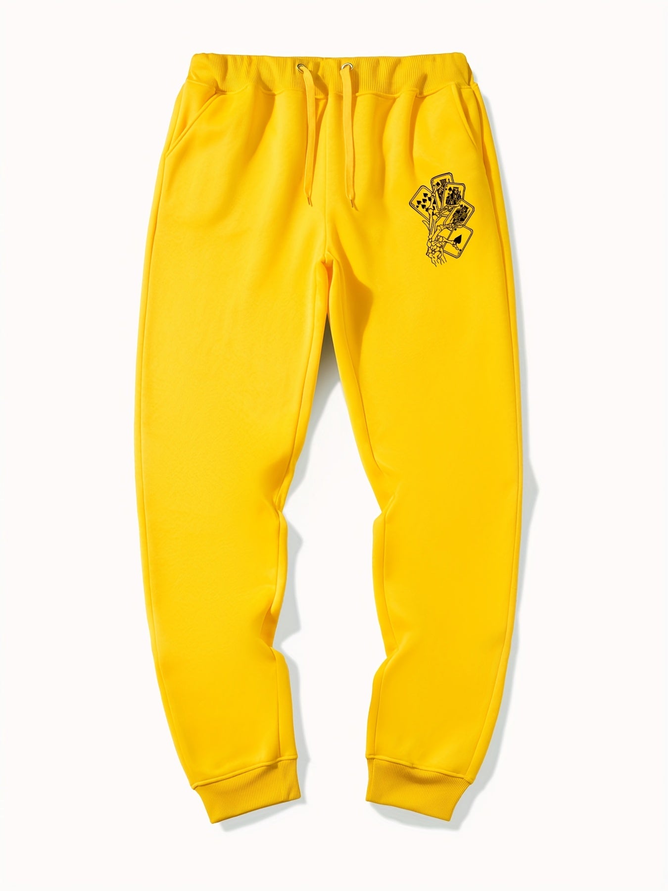 Skeleton Hand Poker Drawstring Joggers Men's Sweatpants