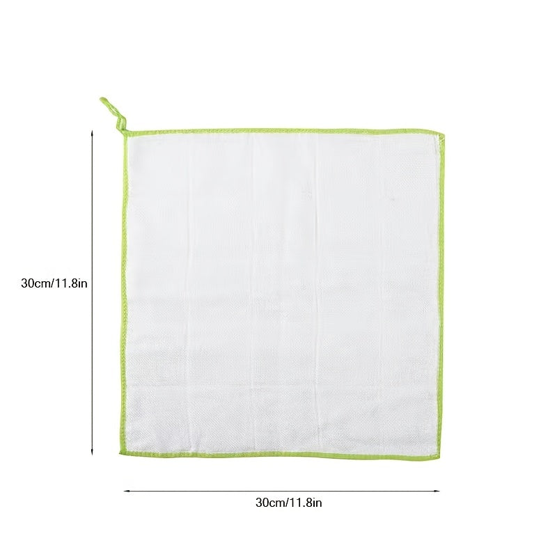 5pcs Bamboo Fiber Dish Cloths Kitchen Cleaning Rag