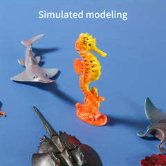 Ocean Sea Animals Figures Set 12pcs Mini Plastic Underwater Life Creatures