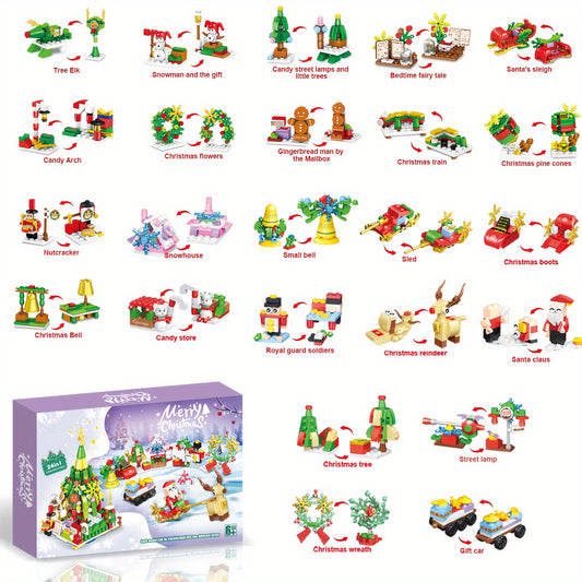 Advent Calendar Christmas Countdown Box 24 Mini Buildable Holiday Models Ages 6