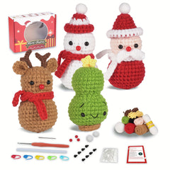 Crochet Material Bag Christmas Snowman Deer DIY Decoration Christmas Gift