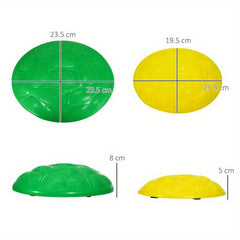 Colorful 6-Piece Stepping Stones Set with Slip Mats for Outdoor Balance Play