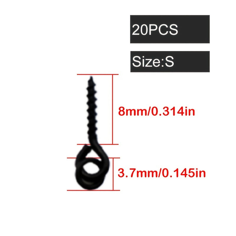 20pcs Screw Peg With Ring Swivel Boilie Screw Fishing Tackle Sea Fishing