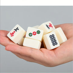 Compact Mahjong Set 144 Tiles w/ Storage Box for Travel & Home Play