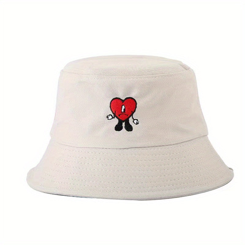 Bad Rabbit Embroidery Bucket Hat Sunscreen Fisherman Cap
