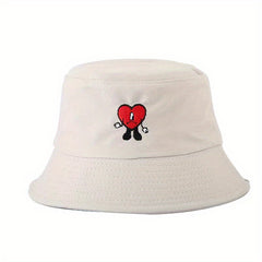 Bad Rabbit Embroidery Bucket Hat Sunscreen Fisherman Cap