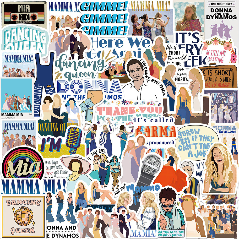 Classic Movie Themed Waterproof Stickers for Laptops, Water Bottles