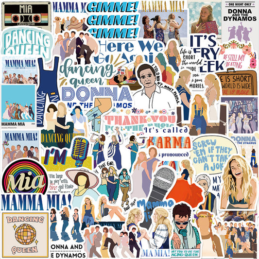 Classic Movie Themed Waterproof Stickers for Laptops, Water Bottles
