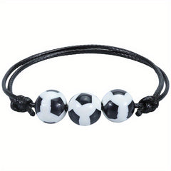 Ball Sports Bracelet with Charm Woven Rope Bracelet