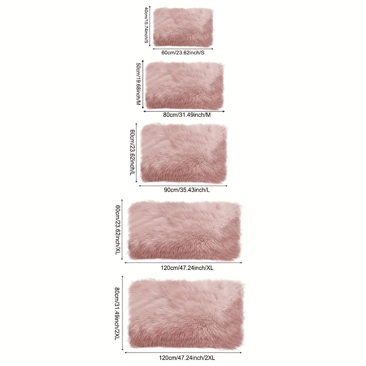Pink Faux Wool Plush Mat for Living Room Coffee Table Sofa Rug