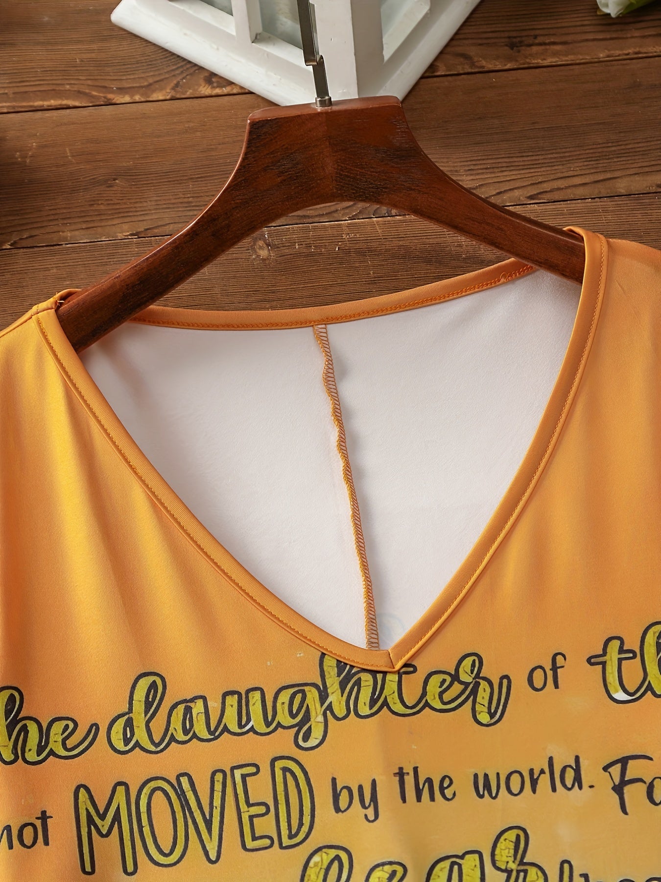 Casual Dress Women's Plus Slogan & Cartoon Figure Print V Neck Stretch