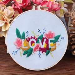 Flower Pattern Embroidery Kit DIY Set - Adults Kids Beginners