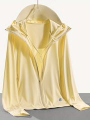 Women's Sunshade Hooded Shirts Drawstring Long Sleeve Cover Up