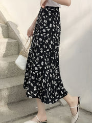 Floral Print High Waist Maxi Skirt