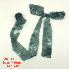 Tie Dye Chiffon Ribbon Frayed Edge for Gifts and Decor