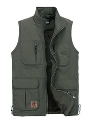 Thermal Cargo Vest Men's Zip Up Spring Summer Outwear