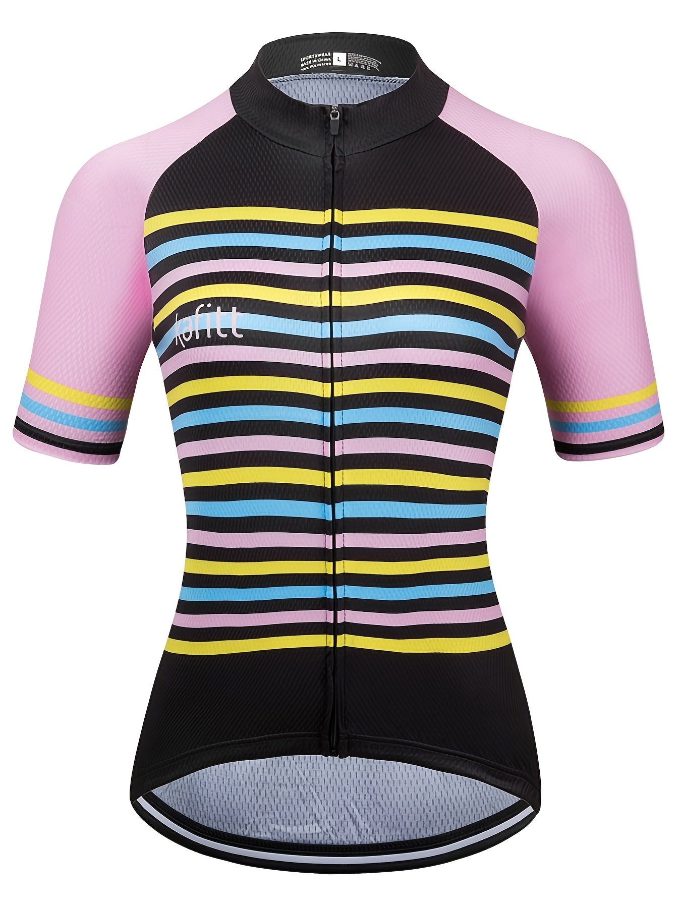 Striped Print Cycling T Shirt Quick Dry Sports Top Women's Activewear