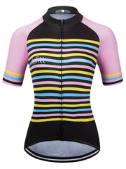 Striped Print Cycling T Shirt Quick Dry Sports Top Women's Activewear
