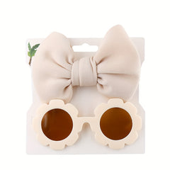 Girls Flower Sunglasses & Headband Set - Kids Gift