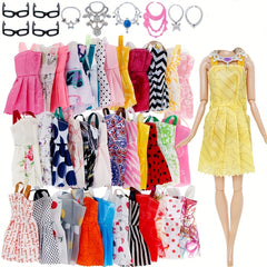 20pcs Mixed Mini Dress Necklaces Glasses Doll Accessories NO DOLL