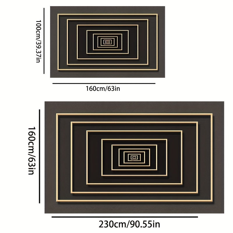 Waterproof Geometric Rug: Non Slip Indoor Outdoor Lightweight & Machine Washable