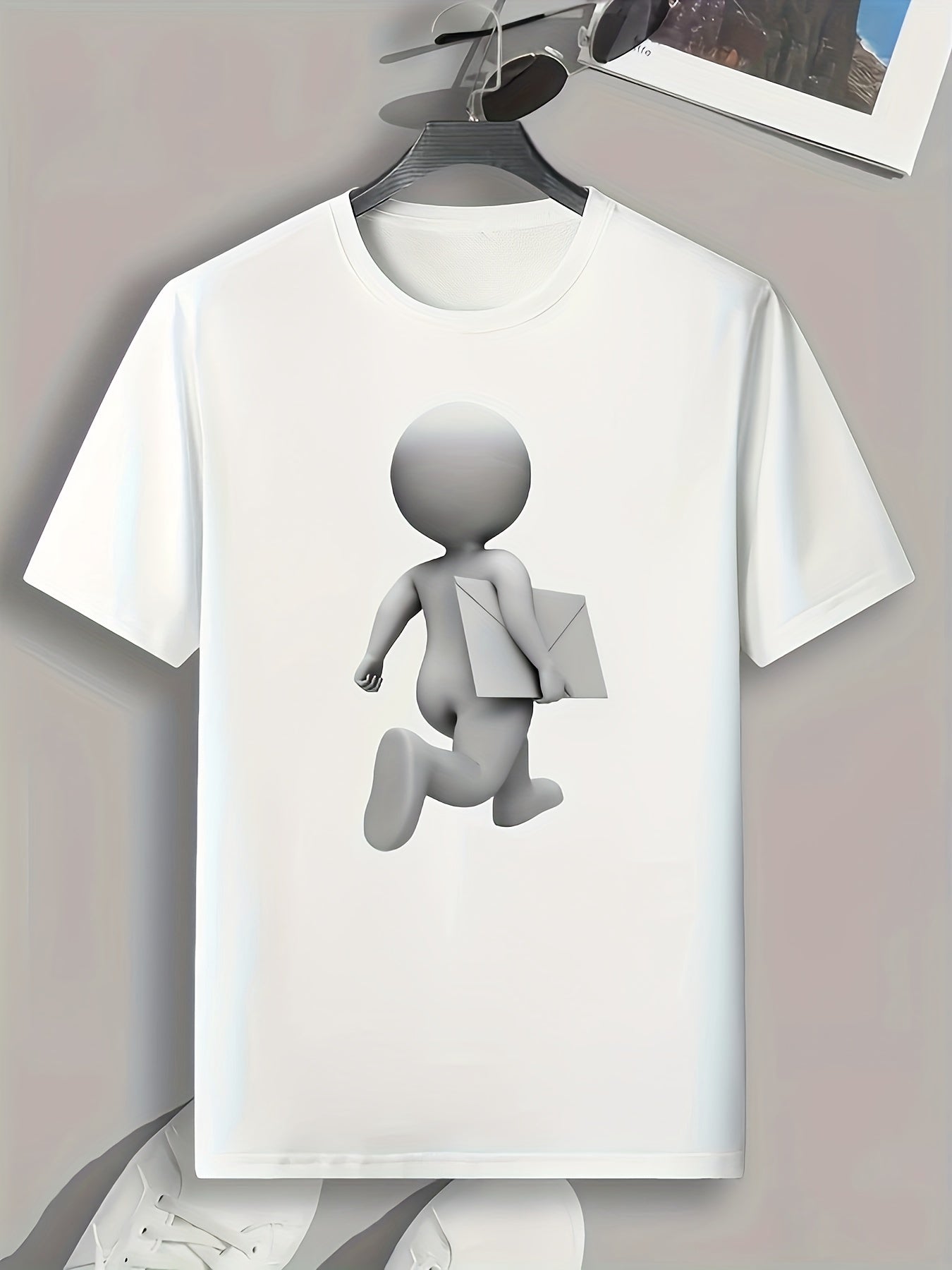 Cartoon Pattern Print Men's Comfy Sports T-shirt