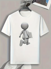 Cartoon Pattern Print Men's Comfy Sports T-shirt