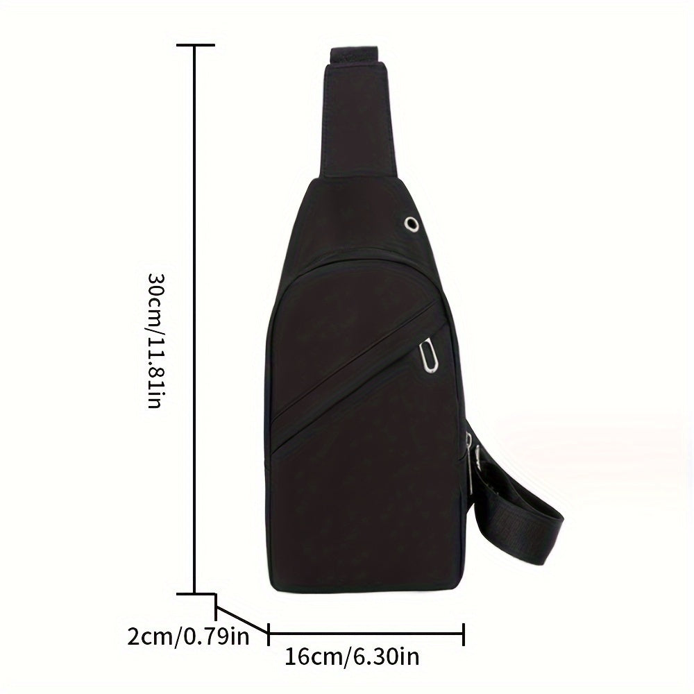 Large Capacity Crossbody Pack Sling Bag with Earphone Hole